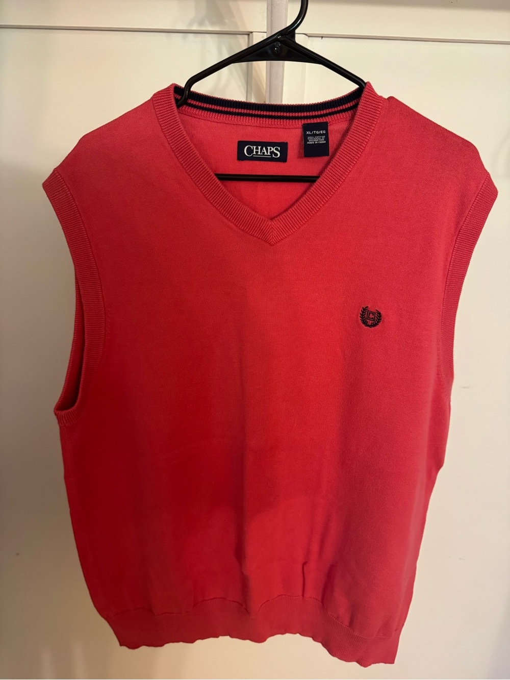 Chaps Women’s Coral-Red V-Neck Sweater Vest